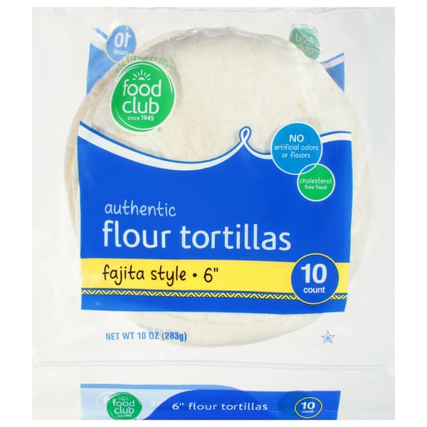 Food Club Fajita Style Authentic Flour Tortillas