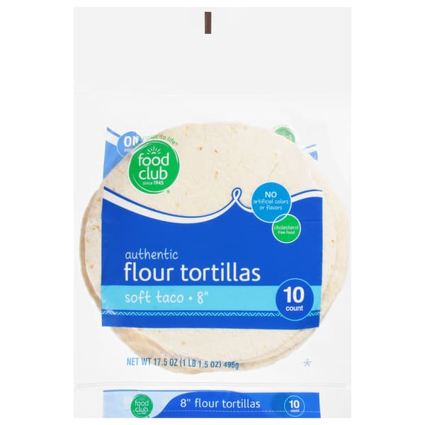 Food Club Authentic Soft Taco Flour Tortillas