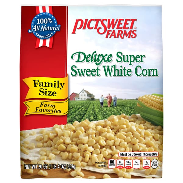 Pictsweet Farms White Corn, Super Sweet, Deluxe, Family Size