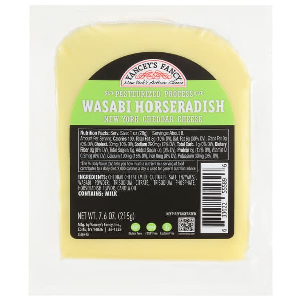 Ny Wasabi Horseradish Cheddar Cheese Wedge