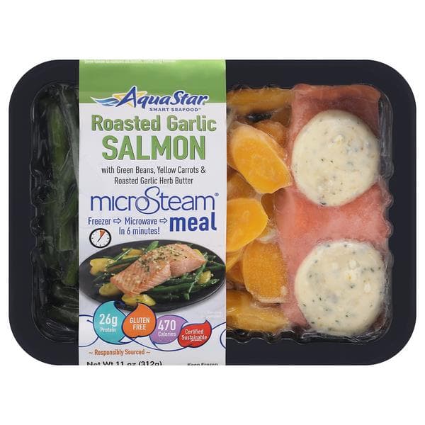 Aqua Star Smart Seafood Roasted Garlic Salmon Microsteam Meal