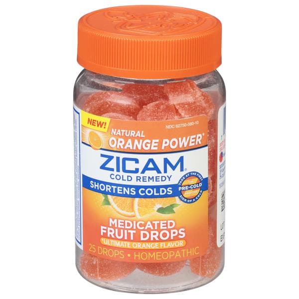 Zicam Cold Remedy Orange Fruit Drops