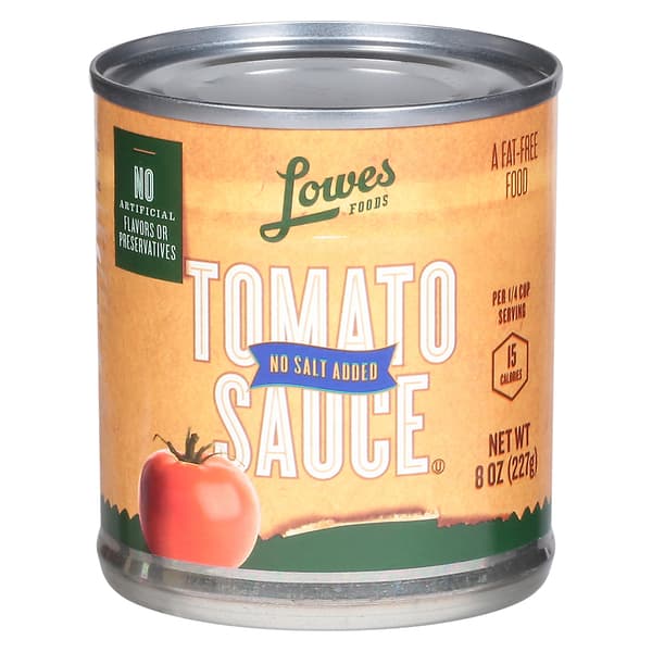 Lowes Foods Tomato Sauce No Salt Added