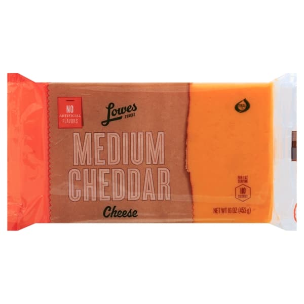 Lowes Foods Medium Cheddar Cheese Chunk