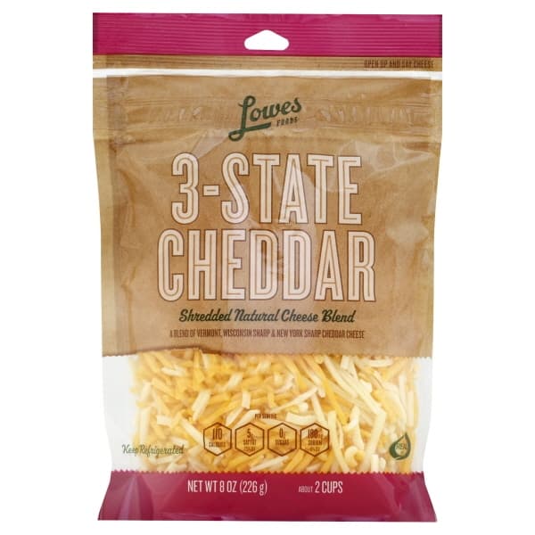 Lowes Foods Shredded Cheese 3 State Cheddar