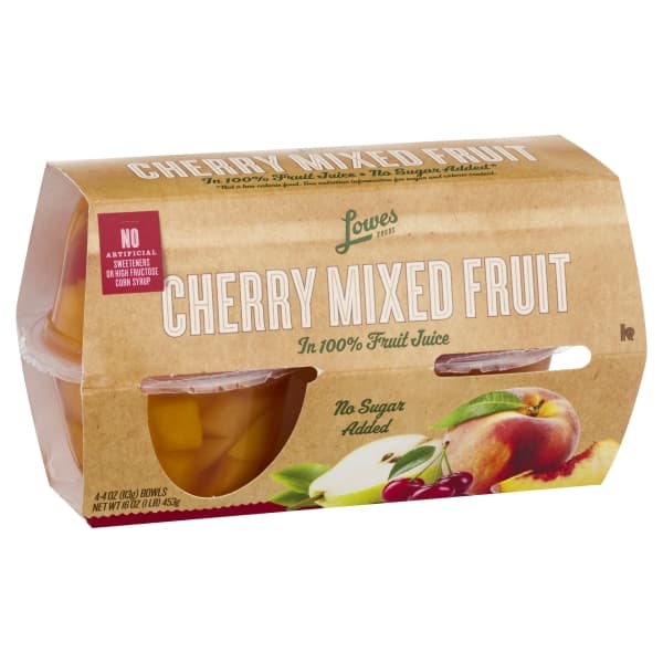 Lowes Foods Cherry Mixed Fruit Cups In 100% Fruit Juice