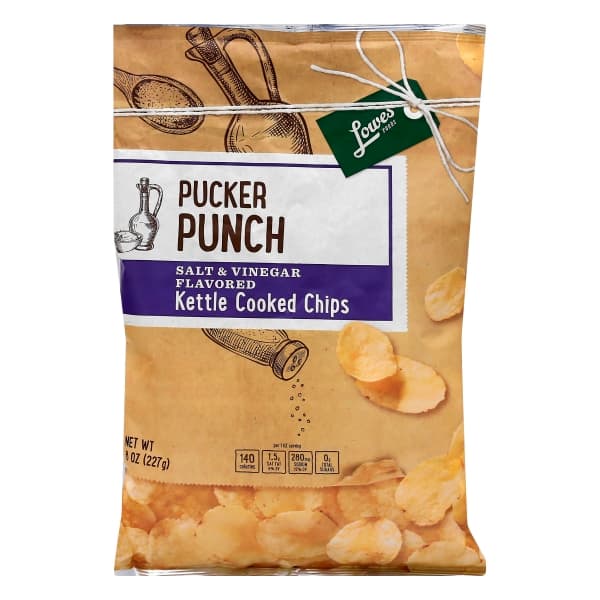 Lowes Foods Pucker Punch Salt & Vinegar Kettle Cooked Chips