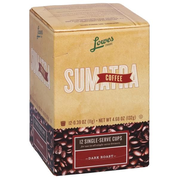 Lowes Foods Coffee Sumatra Dark Roast Single-Serve