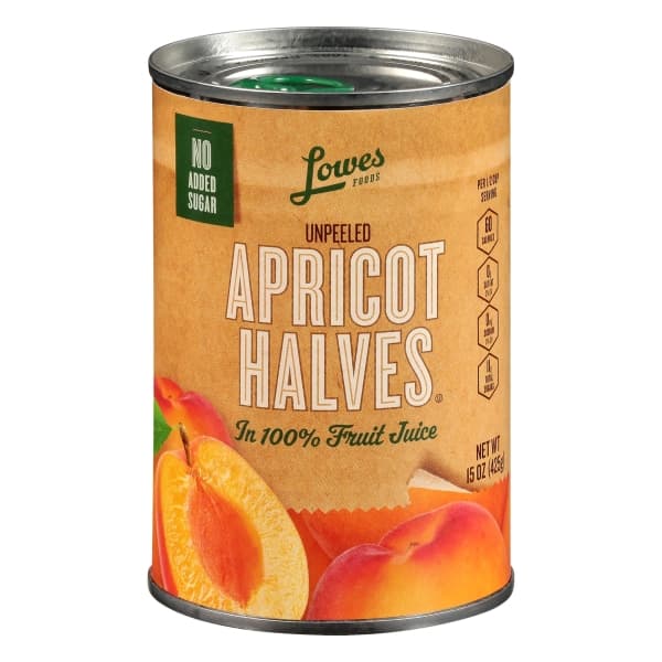 Lowes Foods Unpeeled Apricot Halves In 100% Fruit Juice
