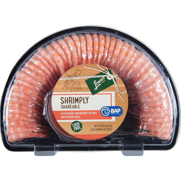 Lowes Foods Shrimply Shareable Cooked Shrimp Ring With Cocktail Sauce