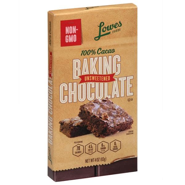 Lowes Foods Unsweetened Baking Chocolate Bar