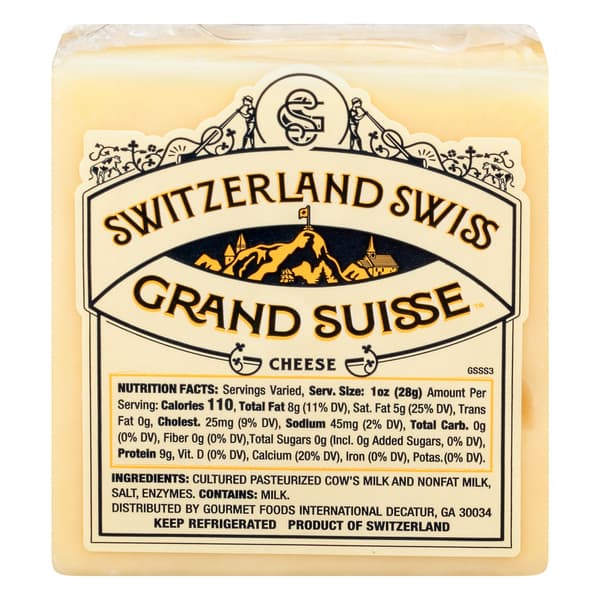 Grand Suisse Switzerland Swiss Cheese