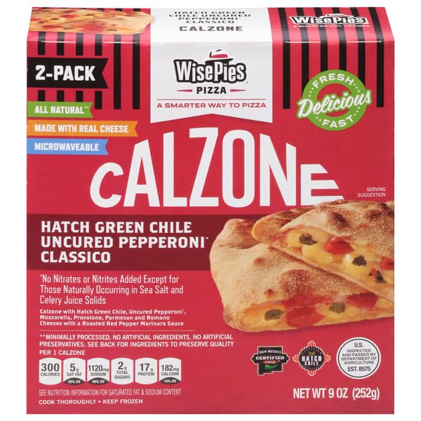 Wispies Hatch Green Chile Uncured Pepperoni Calzone