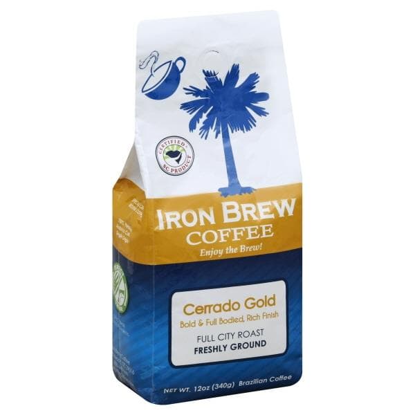 Iron Brew Coffee Cerrado Gold Full City Roast Ground Coffee