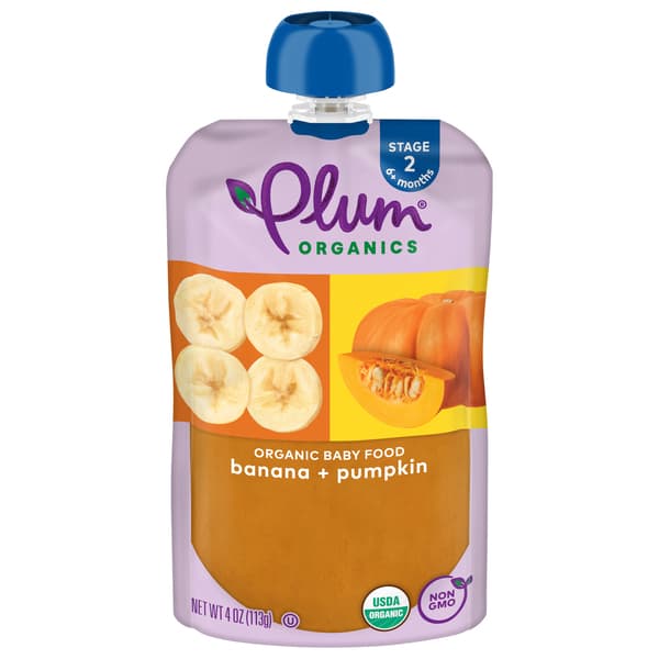 Plum Organics Banana & Pumpkin Stage 2 Food Pouch