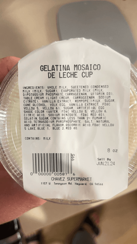 Chavez Supermarket Gelatina Mosaico De Leche