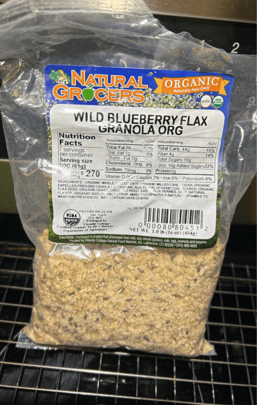 Natural Grocers Wild Blueberry Flax Granola Org