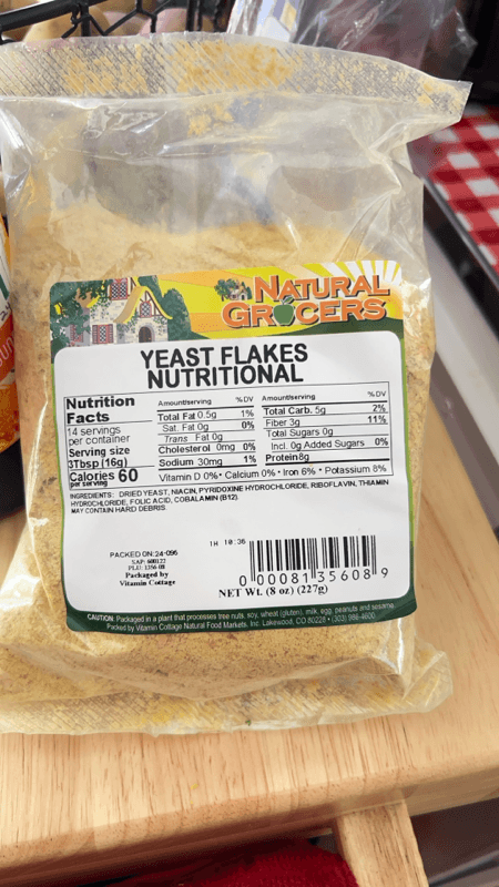 Natural Grocers Yeast Flakes Nutritional