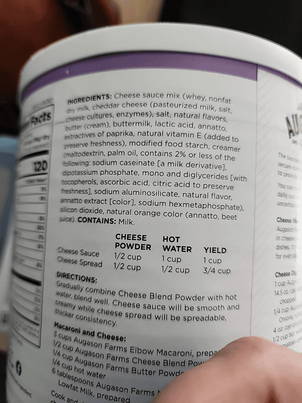 Augason Farms Cheese Blend Powder