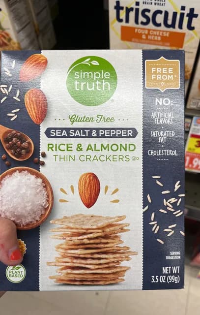 Simple Truth Gluten Free Sea Salt & Pepper Rice & Almond Thin Crackers