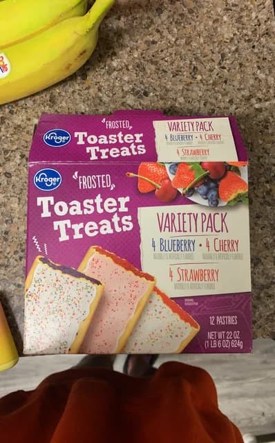 Kroger Frosted Toaster Treats Variety Pack: 4 Blueberry, 4 Cherry, 4 Strawberry