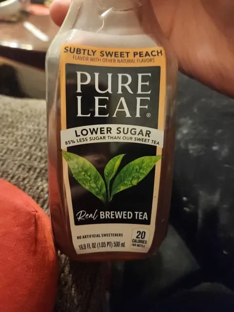 Pure Leaf Lower Sugar Subtly Sweet Peach Real Brewed Tea