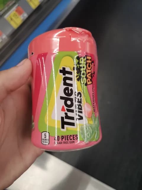 Trident Vibes Sour Patch Watermelon Sugar Free Gum