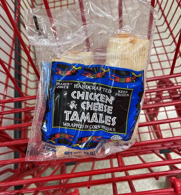 Trader Jose's Handcrafted Chicken & Cheese Tamales Wrapped In Corn Husks