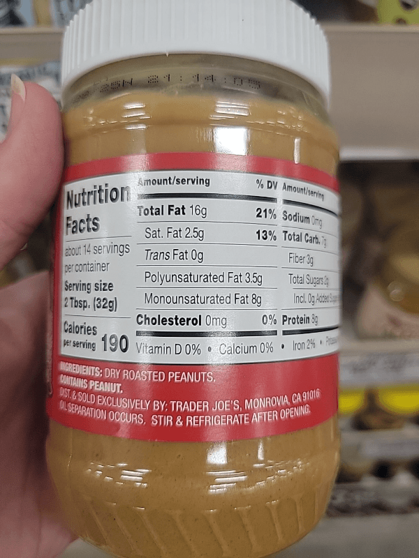 Trader Joe'S Crunchy Unsalted Peanut Butter
