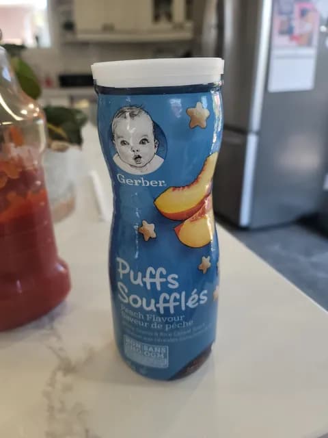 Gerber Puffs Peach Flavor Whole Grains & Rice Cereal Snack
