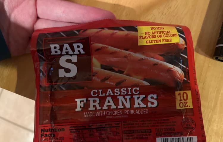Bar S Classic Franks Made With Chicken, Pork Added