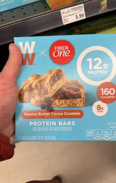Ww X Fiber One Peanut Butter Cocoa Crumble Protein Bars