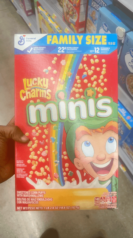 General Mills Lucky Charms Minis Cereal Sweetened Corn Puffs With Marshmallows