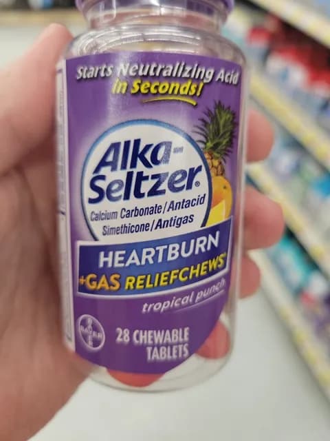 Alka-Seltzer Heartburn + Gas Relief Chews Tropical Punch 28 Chewable