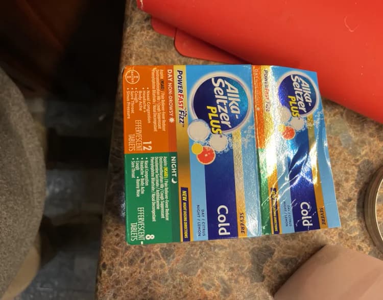 Alka-Seltzer Plus Severe Day & Night Cold Powerfast Fizz Effervescent Tablets Citrus Lemon