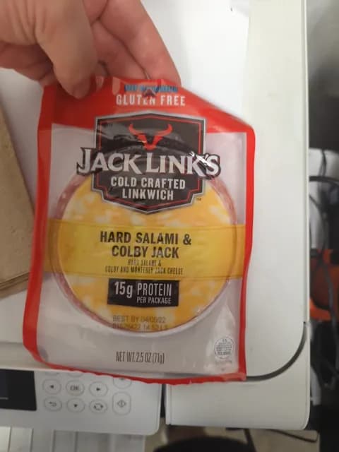 Jack Link'S Cold Crafted Linkwich Hard Salami & Colby Jack