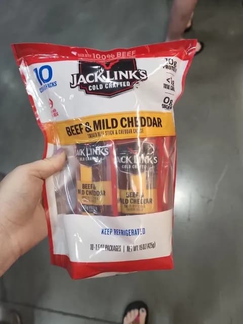 Jack Link'S Cold Crafted Beef & Mild Cheddar Smoked Beef Stick & Cheddar Cheese