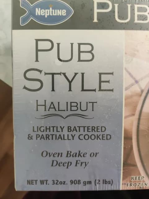 Neptune Pub Style Halibut Lightly Battered & Partially Cooked
