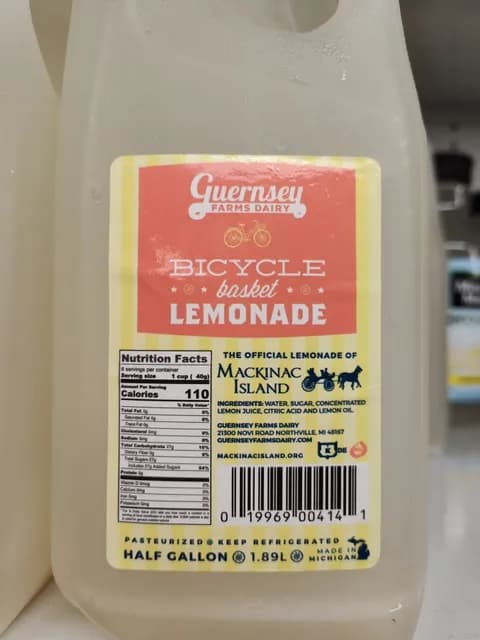 Guernsey Farms Dairy Bicycle Basket Lemonade