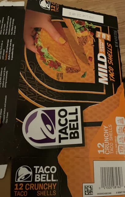 Taco Bell Crunchy Mild Seasoned Flavor Taco Shells
