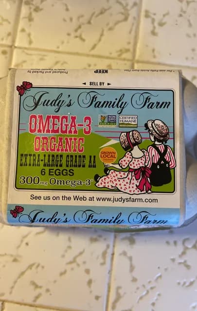 Judy'S Family Farm Omega-3 Organic Extra-Large Grade Aa 6 Eggs