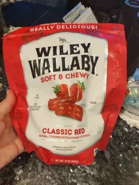 Wiley Wallaby Classic Red Natural Strawberry Flavored Licorice