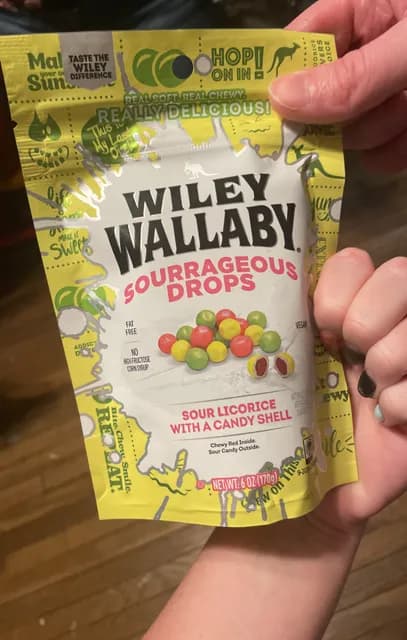 Wiley Wallaby Sourrageous Drops, Sour Licorice With A Candy Shell