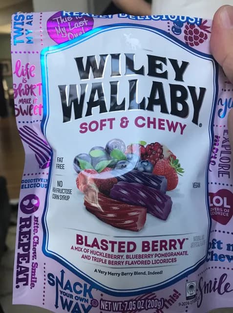 Wiley Wallaby Soft & Chewy Blasted Berry Licorice