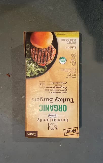 Farm To Family Butterball Lean Organic Turkey Burgers