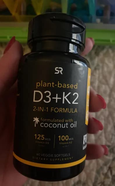 Sports Research Plant-Based D3+K2 Veggie Softgels