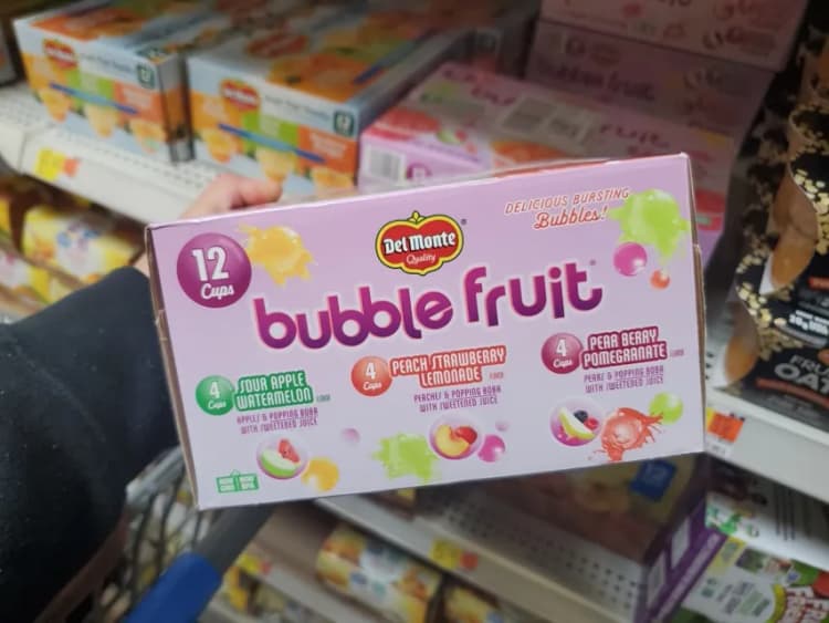 Del Monte Bubble Fruit Sour Apple Watermelon, Peach Strawberry Lemonade, Pear Berry Pomegranate