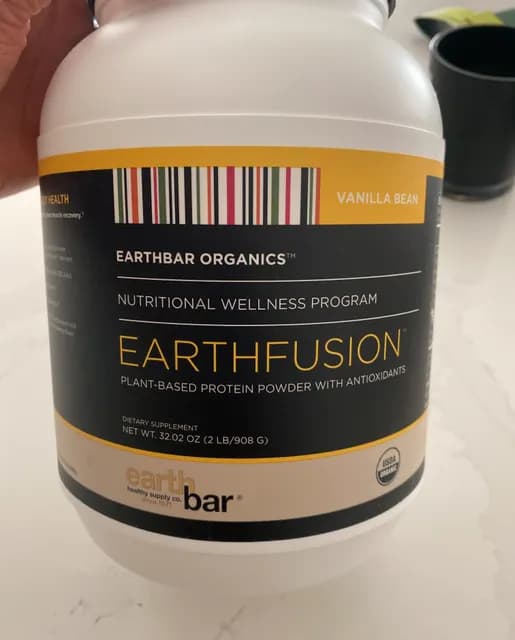 Earthbar Organics Earthfusion Plant-Based Protein Powder With Antioxidant Vanilla Bean