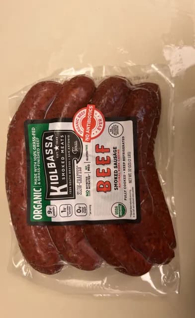 Kiolbassa Organic Beef Smoked Sausage