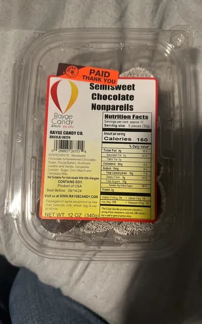 Rayge Candy & Nuts Semisweet Chocolate Nonpareils